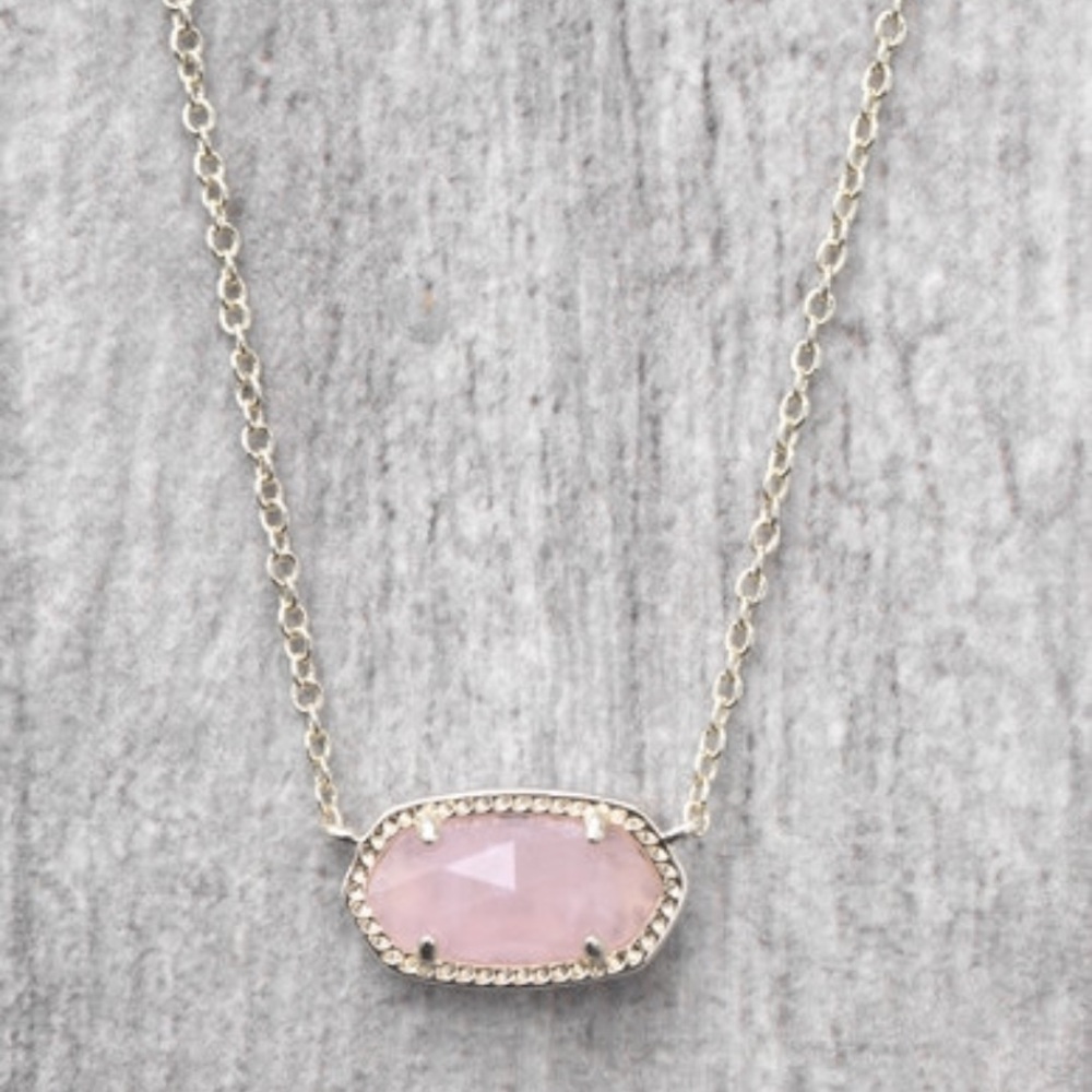 kendra scott rose quartz elisa pendant in gold